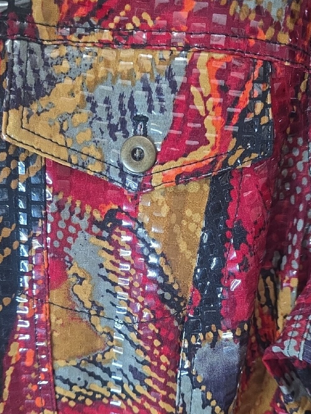Ruby Rd. Multicolor Patchwork-Print Button Front Jacket - Picture 6 of 8